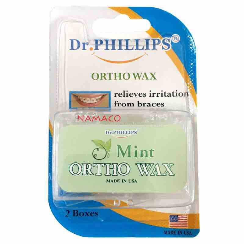 Dr. Phillips Ortho wax mint 2box/pack ขี้ผึ้งสำหรับคนจัดฟันแพ็คคู่ (กลิ่นมิ้นท์)