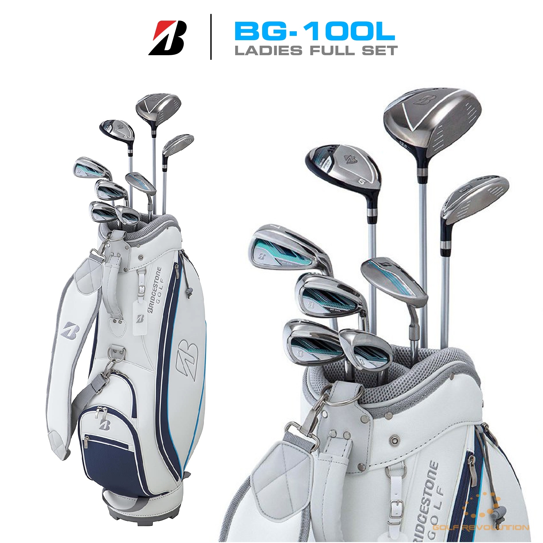 Full Set - Bridgestone Model Bg-100L (Golf Club Set for Women) [8 Pieces (1W,5W,6U,7,9,Pw,Sw,Pt) Caddie Bag] ราคา 25,092 บาท*ส่งฟรี