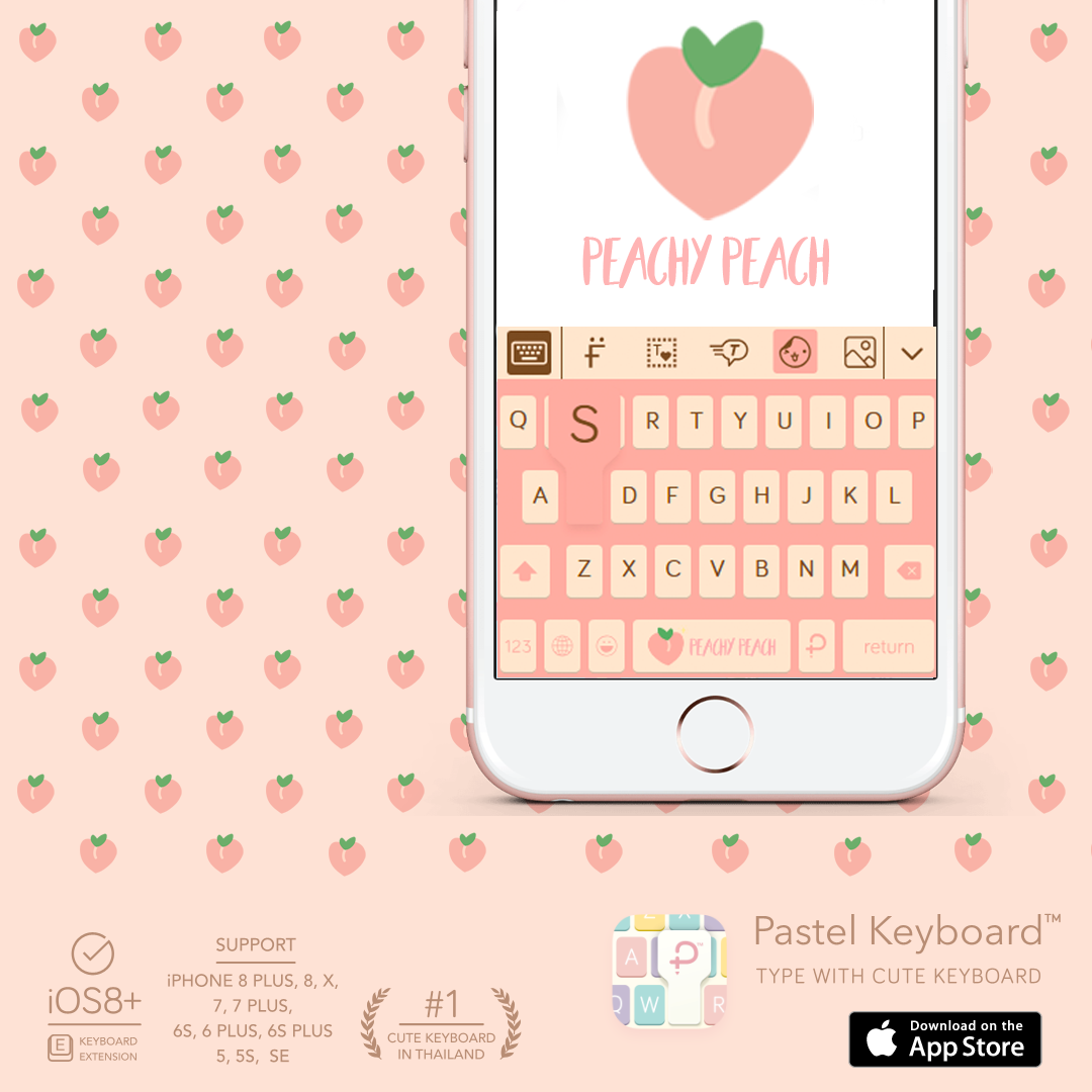 peachy peach Keyboard Theme⎮(E-Voucher) for Pastel Keyboard App ราคา 69 บาท*ส่งฟรี