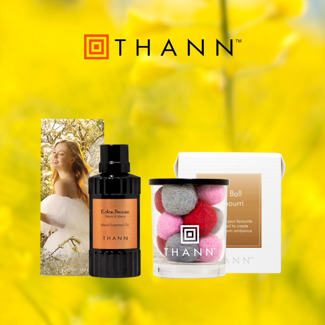THANN Eden Breeze Pure Essential Oil 50 ml. Free Felt Ball Potpourri เติมเต็มความสงบสมดุล แฝงความอบอุ่นอ่อนหวาน ราคา 2,050 บาท*ส่งฟรี