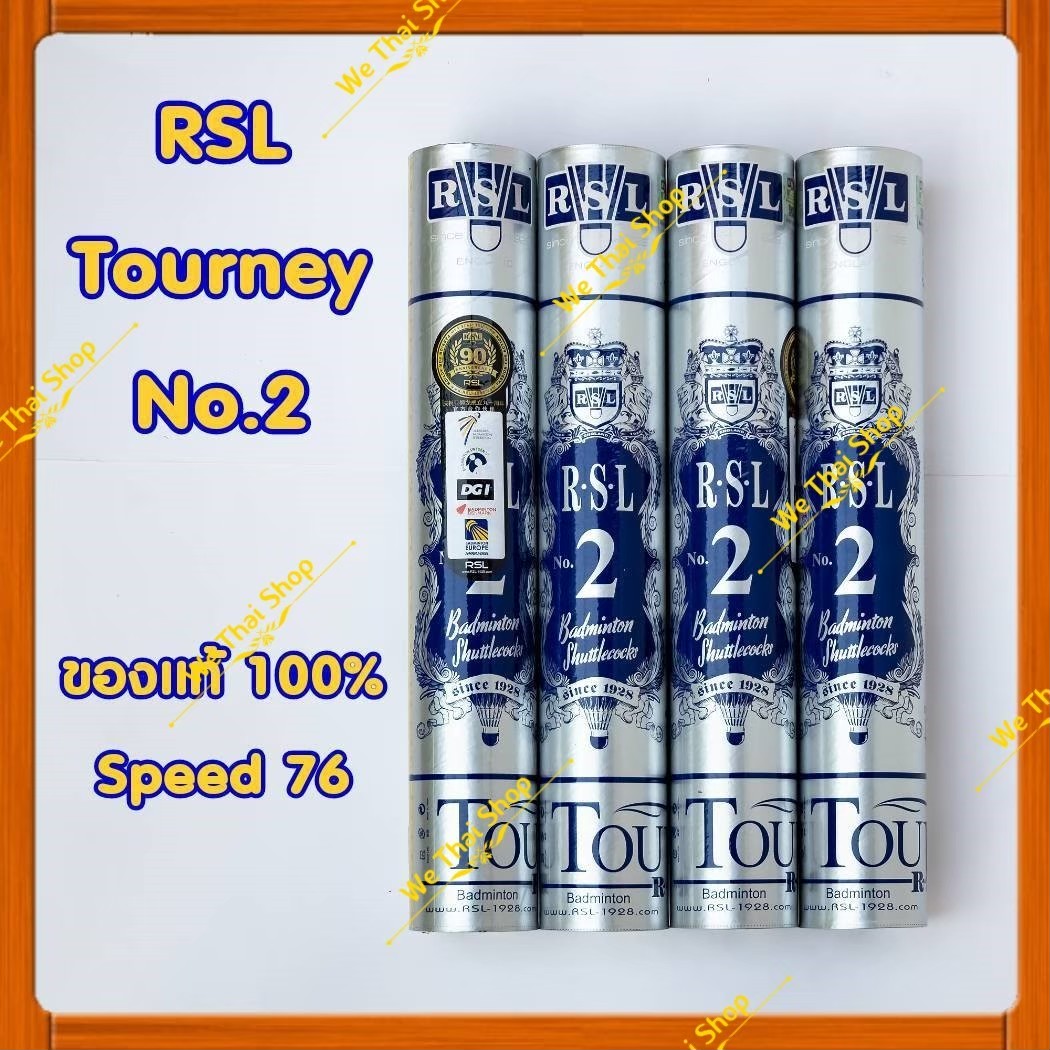 [1 หลอด] ลูกแบดมินตัน RSL No.2 Speed 76 ของแท้ เกรดแข่งขัน ลูกแบดมินตัน อาร์เอสแอล เบอร์สอง