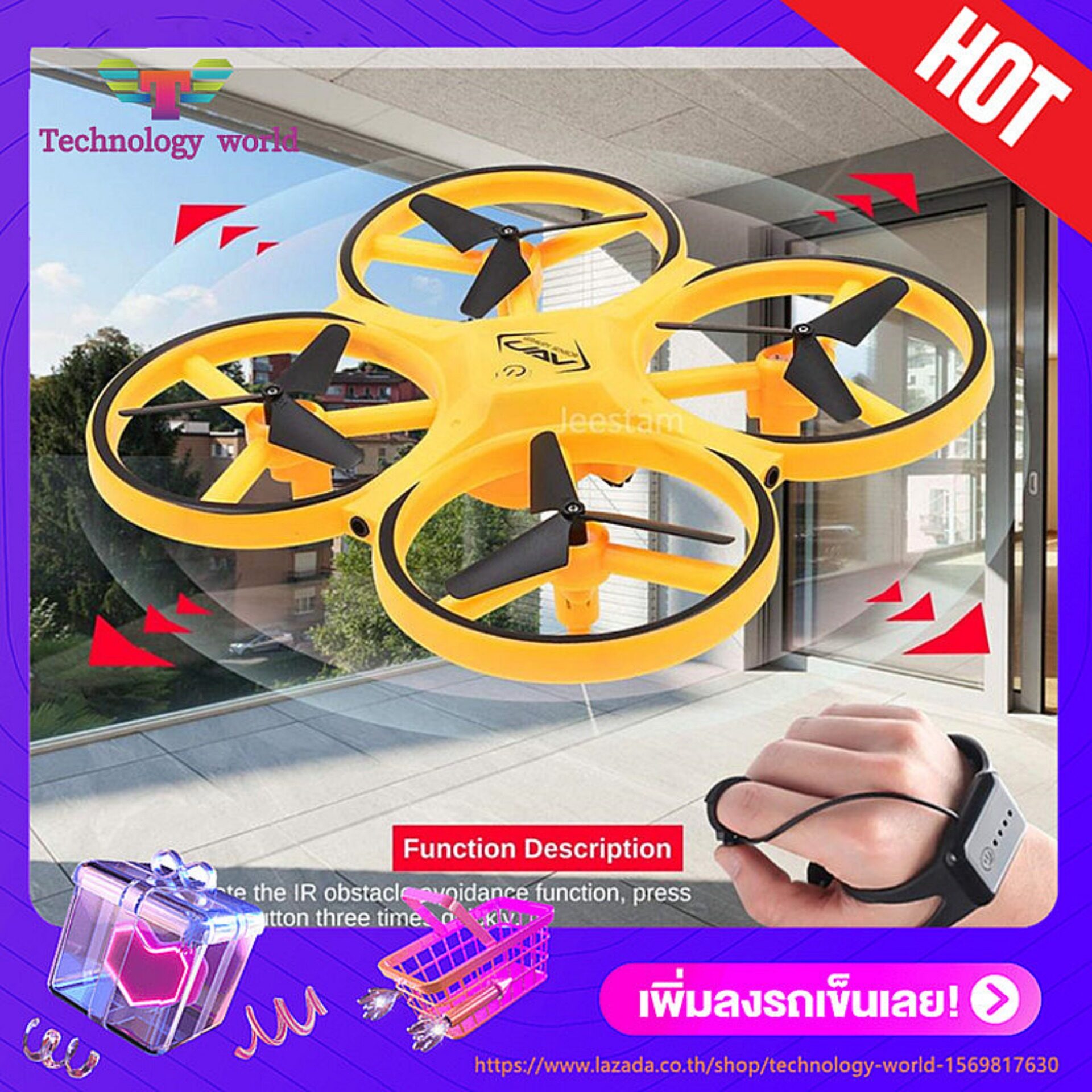 2.4G RC Watch Controlling Flying Toys Smart Gesture Gravity Hand Induction Mini Sensor watch Drone