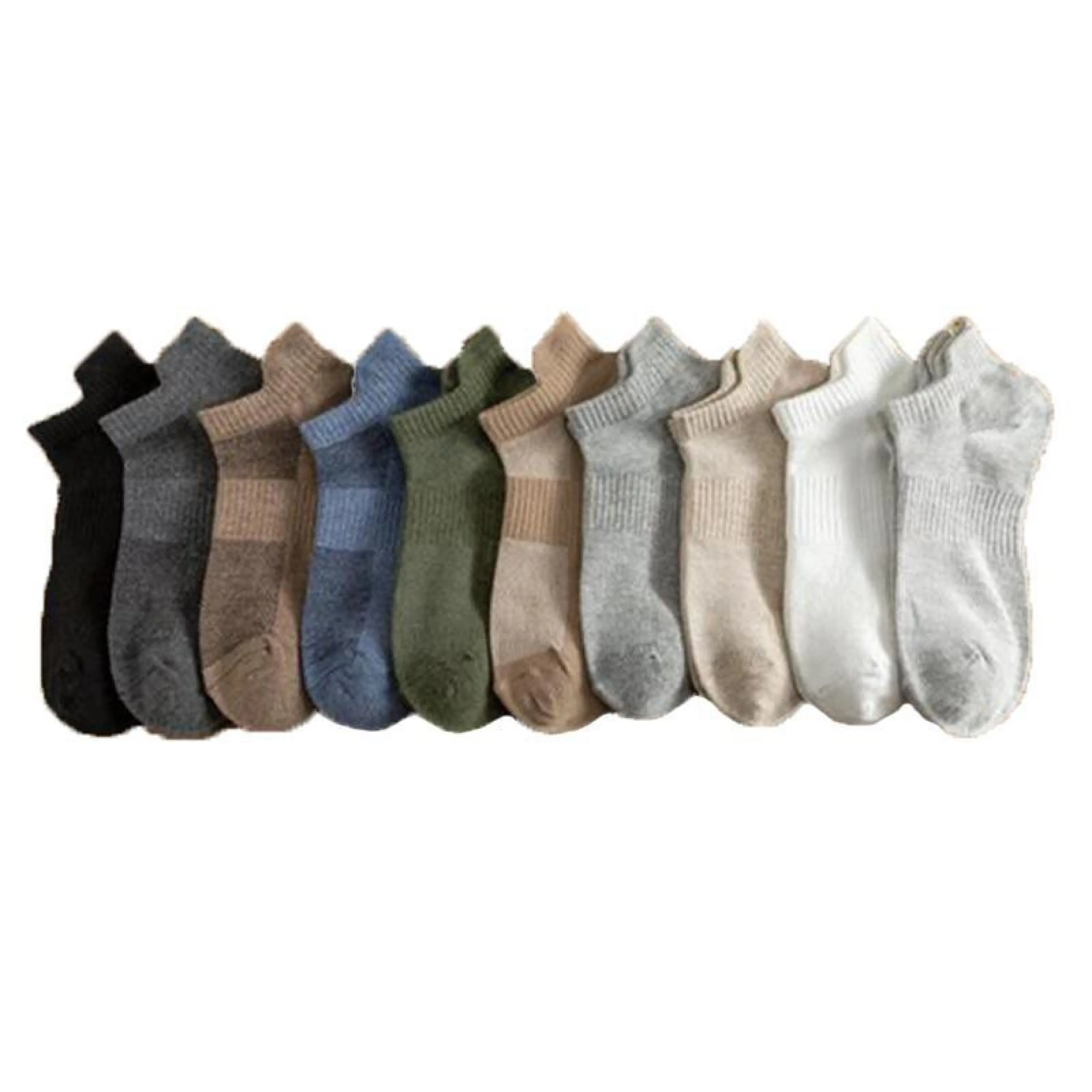 Men's Socks, Short Socks, Plain Style, Solid Color, Soft Fabric, Japanese Socks, Available in 10 Colors.