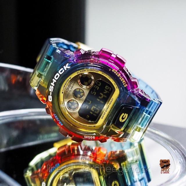 GShock Dw6900 แต่งกรอบ Rainbow ตัวเรือนแท้ ประกันศูนย์