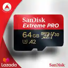 ภาพขนาดย่อของสินค้าSanDisk Extreme PRO microSDXC Card UHS-I V30 A2 64GB Up to 170/90MB/s read/write speed (SDSQXCY_064G_GN6MA) ประกัน Synnex แบบ Lifetime สำหรับ แท็บเล็ต โทรศัพท์ มือถือ กล้องถ่ายภาพ กล้องแอคชั่น Action Camera SJCAM Gopro 7 รองรับ 4K 60fps (สีแดง ดำ)