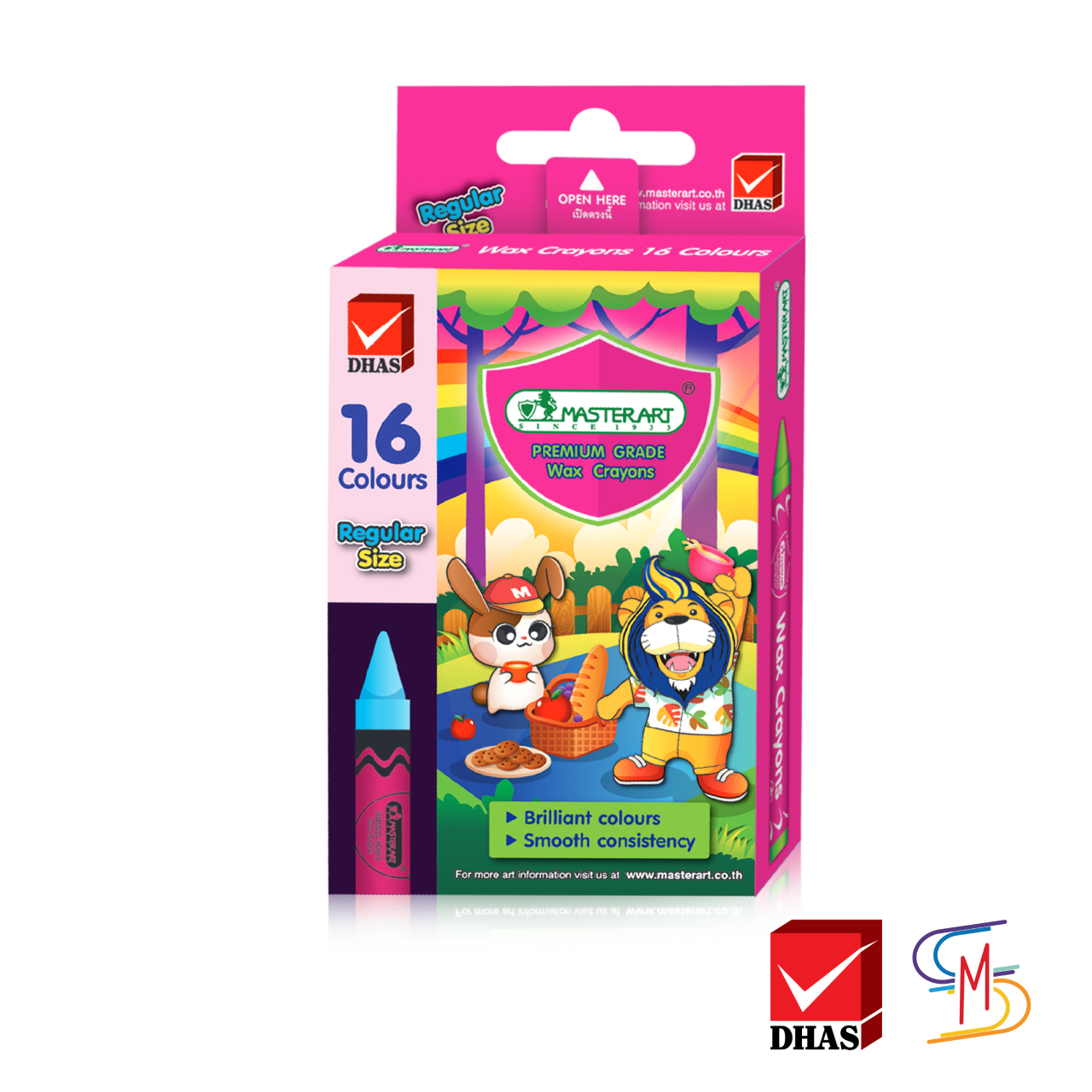 Master Art มาสเตอร์อาร์ต สีเทียน ขนาดกลาง 16 สี จำนวน 1 กล่อง