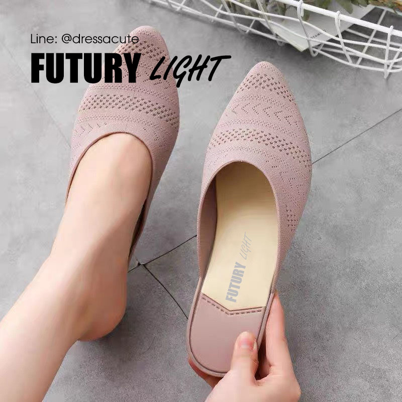 [No.3302] FUTURY Light ® ❤️ รองเท้าซิลิโคน ทรงแหลม แบบเปิดส้น รองเท้ายางนิ่ม รองเท้าแตะหัวแหลม