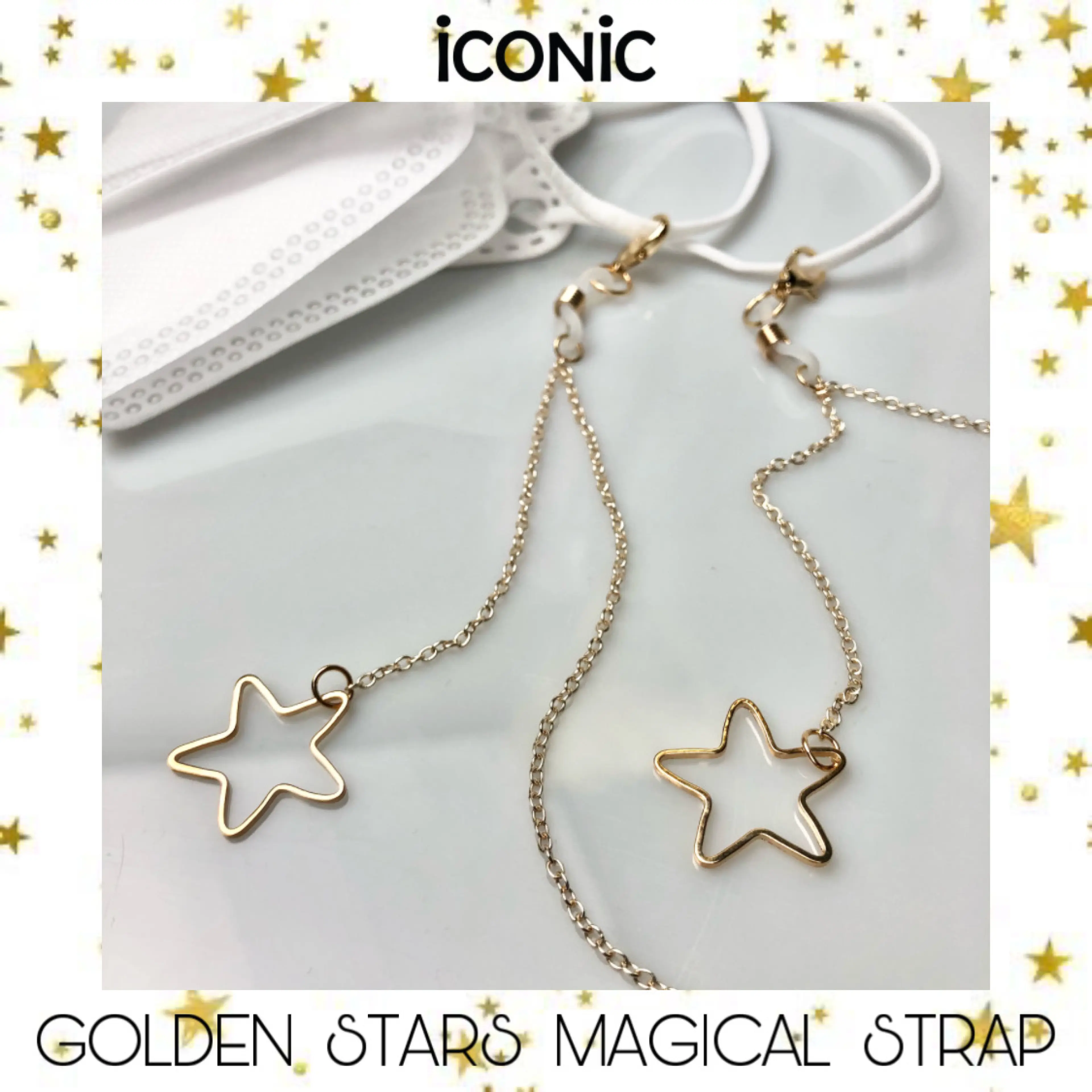 iCONiC GOLDEN STRAS MAGICAL STRAP #5479 สายคล้องแมสก์ สายโซ่ จี้ดาว สีทอง สายคล้องหน้ากาก สายคล้องหน้ากากอนามัย หน้ากากอนามัย สายคล้อง สายคล้อง