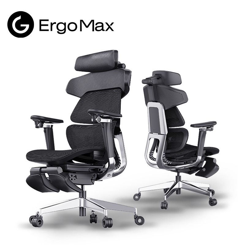 ErgoMax T3 6D Lumbar Support Ergonomic Office/Gaming Chair - 6D Armrests Leg Rest Included Hybrid Mesh Relieve Back Pain, Foldable, Work from Home Office with Adjustable Headrest ราคา 71,791 บาท*ส่งฟรี