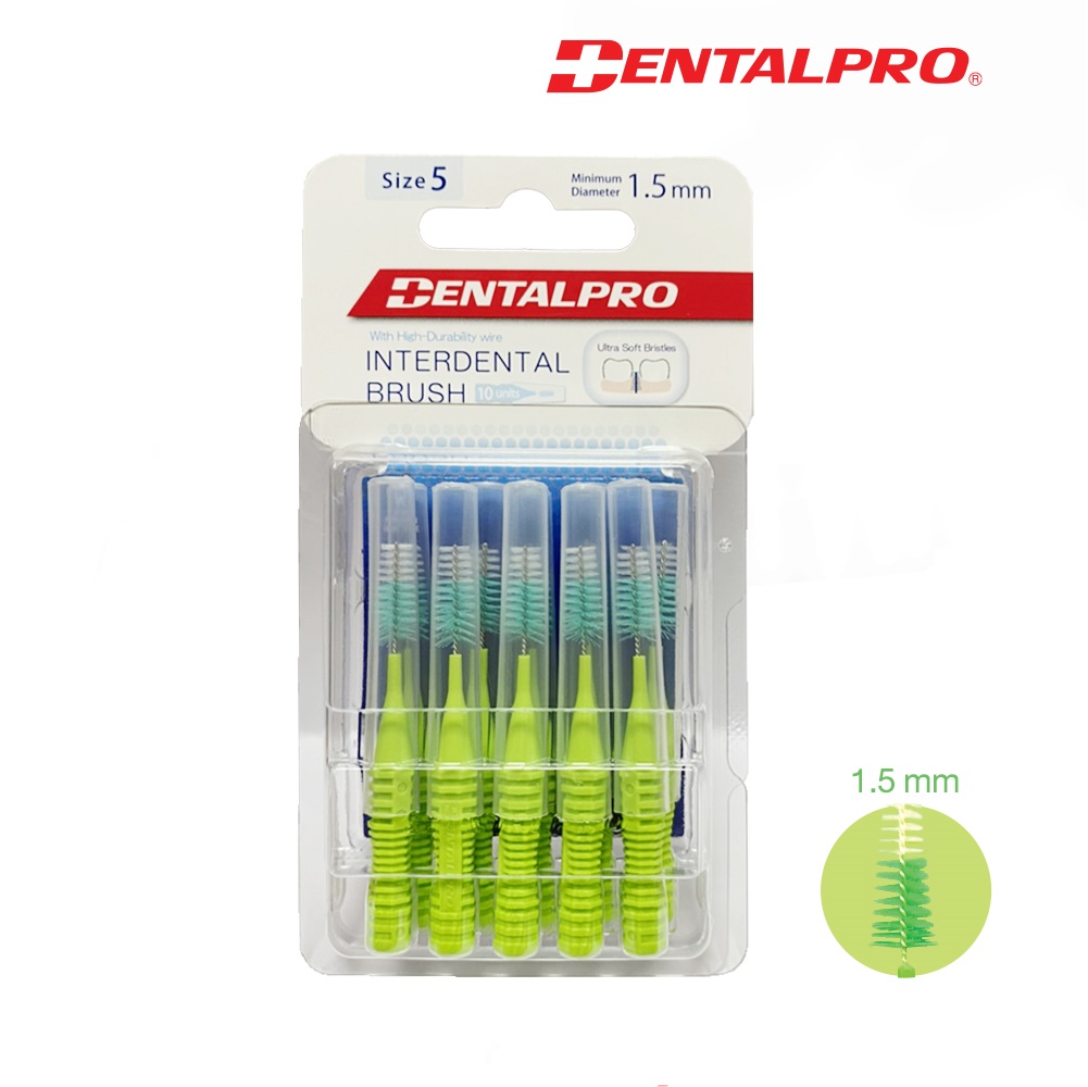 แปรงซอกฟัน Dentalpro I-Shaped interdental brush ขนแปรงนุ่ม แพ็คละ 10 ชิ้น[ 1 แพ็ค ]