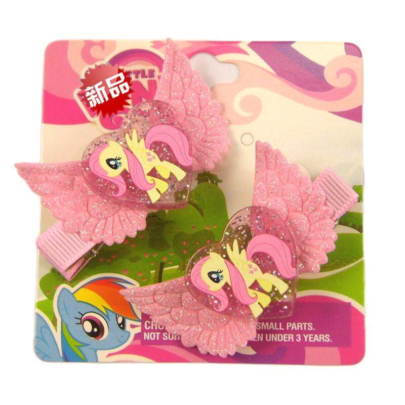 กิ๊บติดผม โพนี่ little Pony รูปปีกมีเกร็ดสะท้อนแสง กิ๊ฟติดผม 1 คู่ คุณภาพดี สีสันสวยงาม