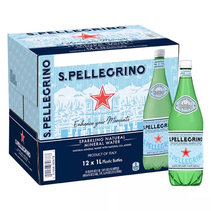 San Pellegrino Sparkling Mineral Water 1000 ml (PET) 12 ขวด น้ำแร่อัดแก๊สธรรมชาติ ขนาด 1000 ml ขวดพลาสติก 12 ขวด ราคา 1,153 บาท*ส่งฟรี