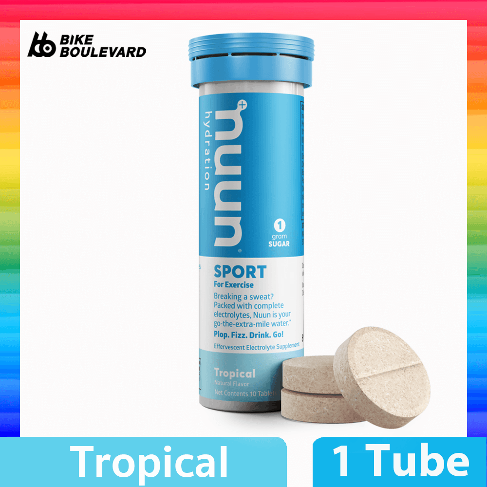 Nuun เครื่องดื่มเกลือแร่สำหรับนักกีฬารสทรอพพิเคิล ฟรุ๊ต Sport Electrolyte 1 หลอด กันตะคริว ป้องกันการบาดเจ็บของกล้ามเนื้อ อันดับหนึ่งใน USA