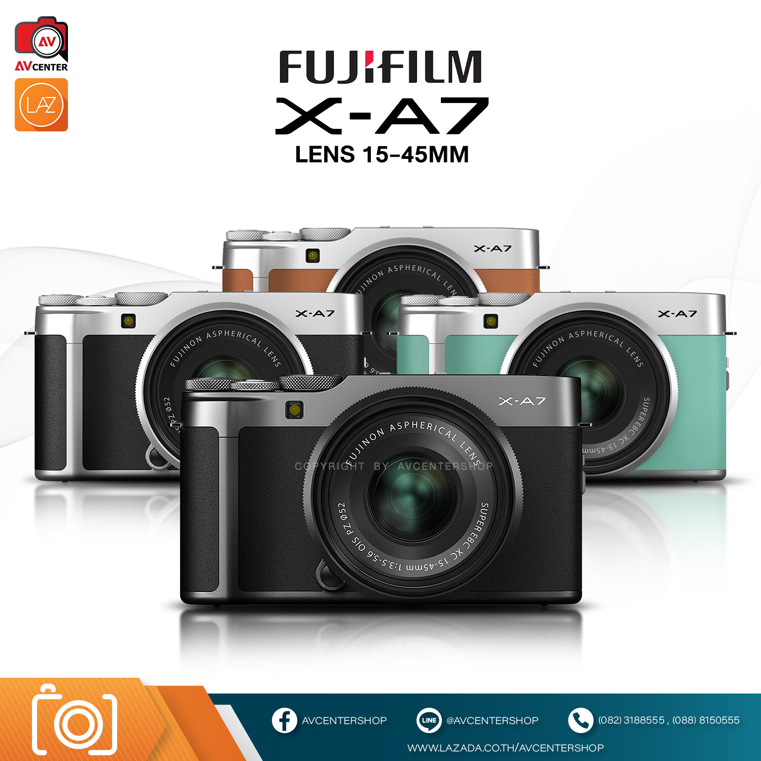 กล้อง Fujifilm X-A7 Kit 15-45 mm. F3.5-5.6 OIS PZ [รับประกัน 1 ปี By AVcentershop]