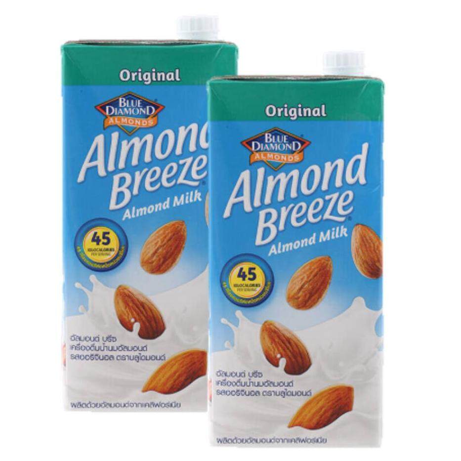Blue Diamond Almond Breeze Almond Milk Original บลูไดมอนด์ อัลมอนด์ บรีซ นมอัลมอนด์ สูตรออริจินอล 946ml. x 2กล่อง