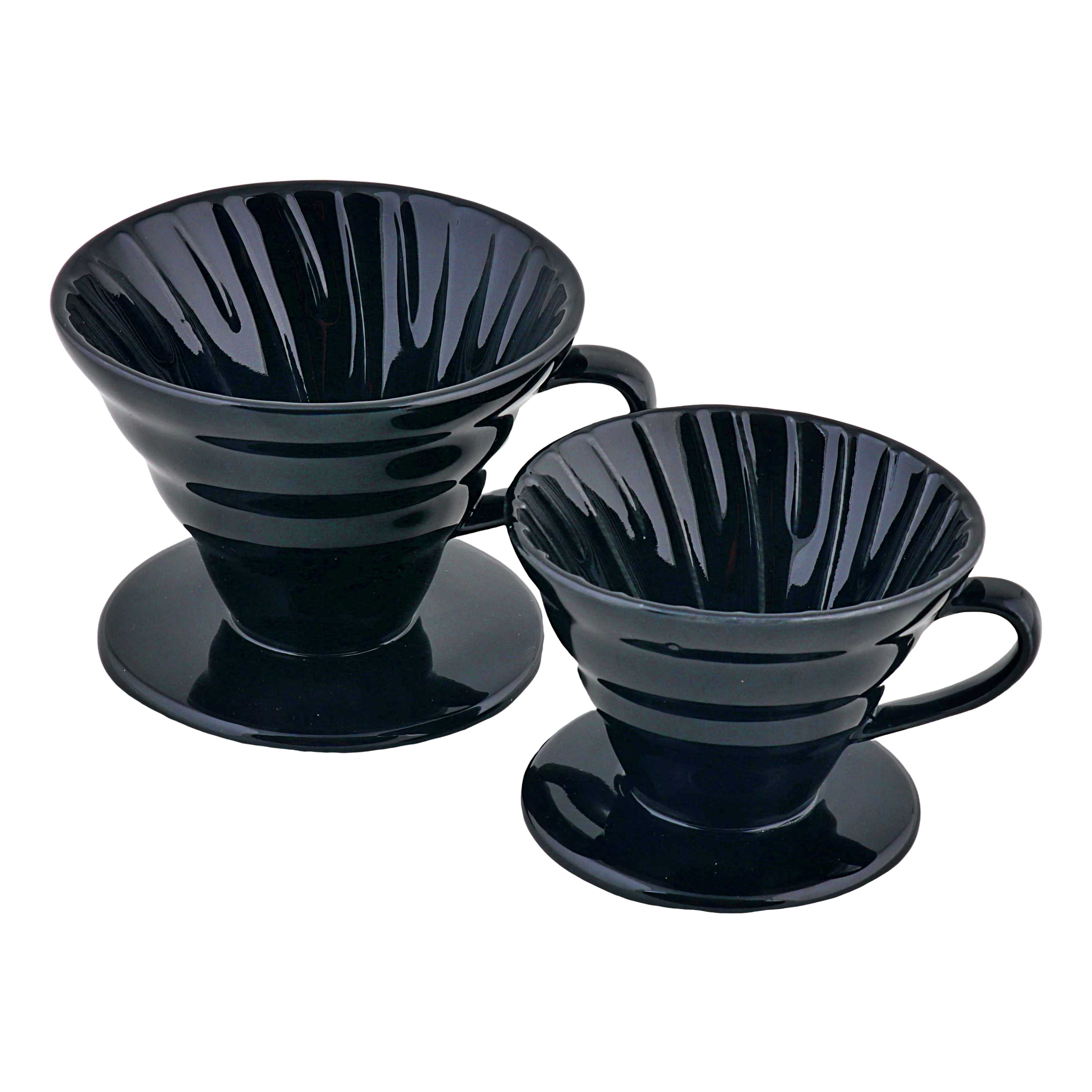 ถ้วยดริปเซรามิค ถ้วยกรองกาแฟ ทรงกรวย 1 รู  Ceramic Coffee Dripper สีดำ