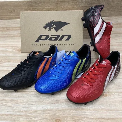 PAN PF 1571/1572 รองเท้าฟุตบอล (33-45) สีดำ/สีน้ำเงิน/สีแดง