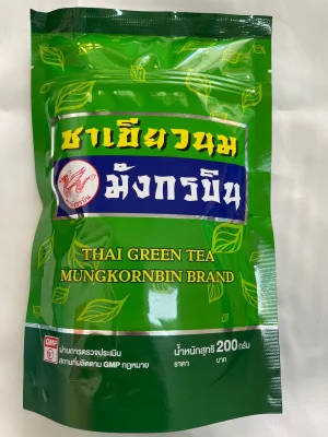 ชาเขียวนม ตรา มังกรบิน ชาเขียวมังกรบิน Thai Green Tea Mungkornbin 200g