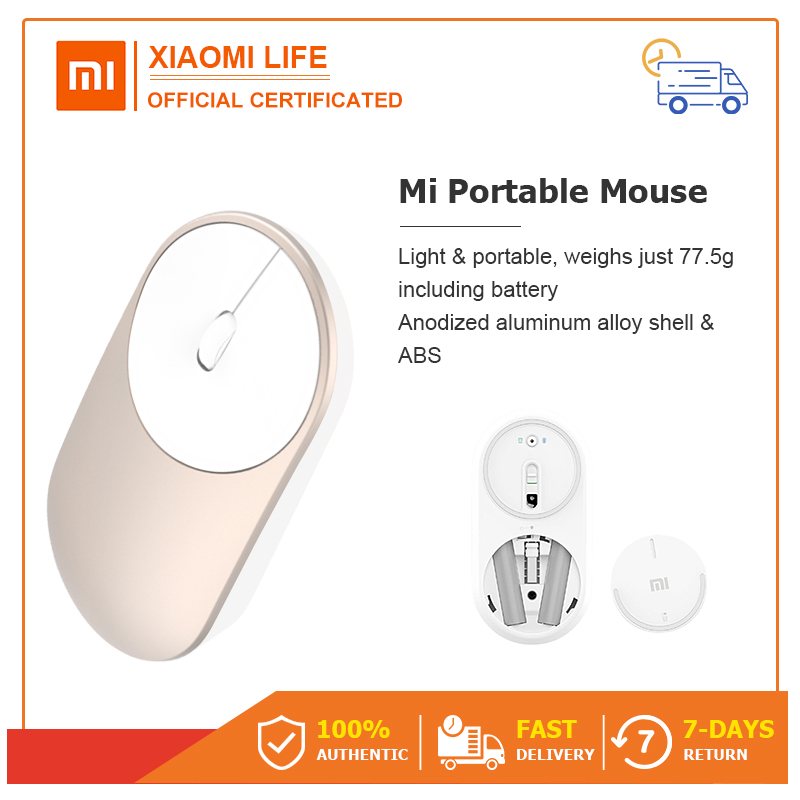 XIAOMI Portable Wireless Mouse เมาส์บลูทูธไร้สาย  Bluetooth 4.0 &2.4GHz .0เมาส์บลูทูธไร้สาย เป็นเม้าส์ไร้สาย 2 ระบบในตัว รองรับโหมด [รับประกัน 6 เดือน]