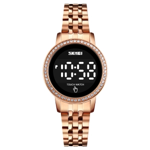 สินค้า SKMEI 1669 จอแสดงผล LED แบบสัมผัส นาฬิกาดิจิตอล นาฬิกาแฟชั่นผู้หญิง สายสแตนเลส นาฬิกาธุรกิจ มีการรับประกัน