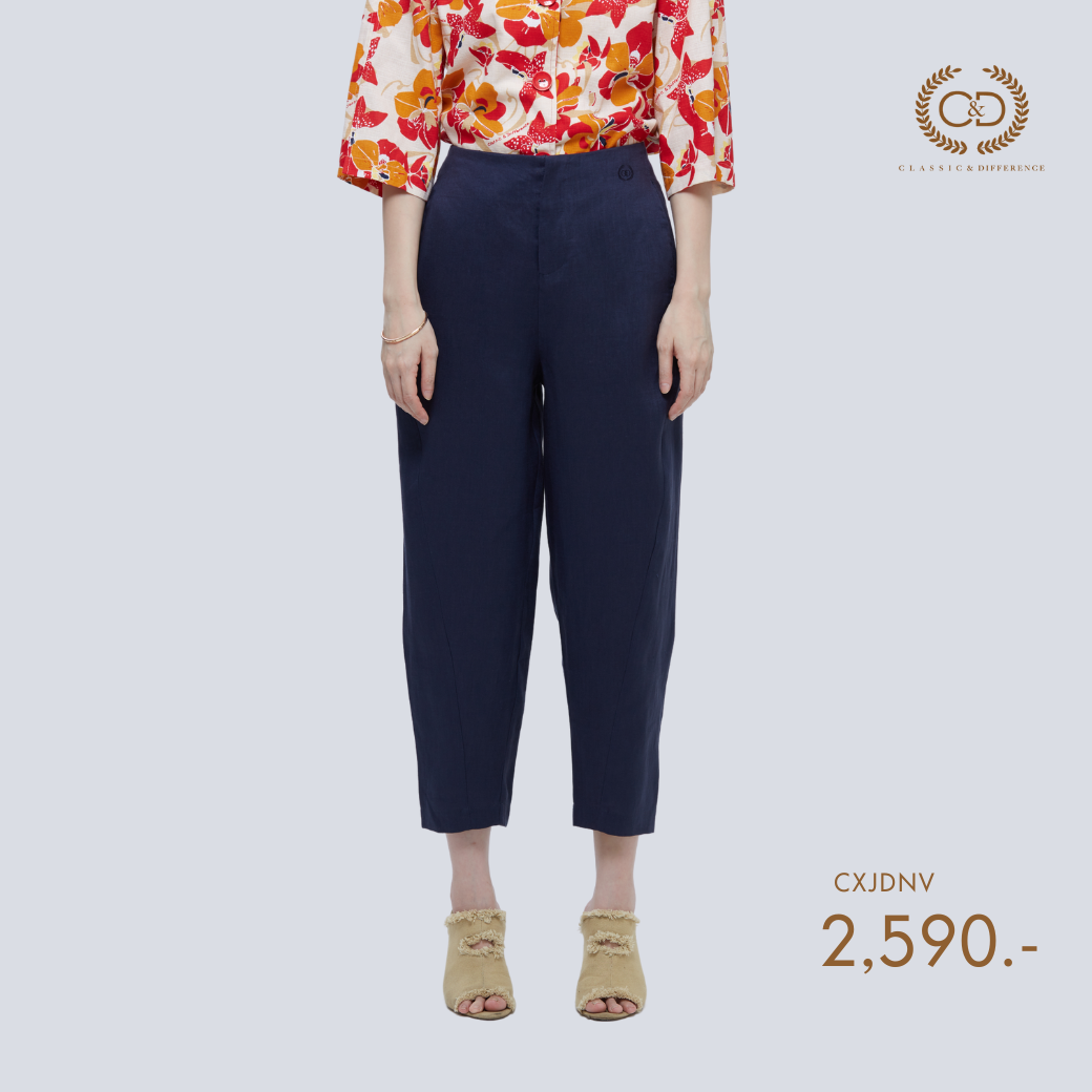 C&D - Linen Premium Carrot pants กางเกงผู้หญิง ขาห้าส่วน ปลายขาแคบ สีกรม CXJDNV ราคา 2,564 บาท*ส่งฟรี