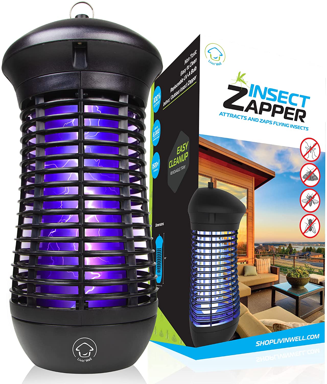 18W UVA Mosquito Killer Bulb 4000V High Powered Electric Mosquito Zapper, Fly, Mosquito Trap with 1,500 Sq Feet Range ราคา 1,284 บาท*ส่งฟรี