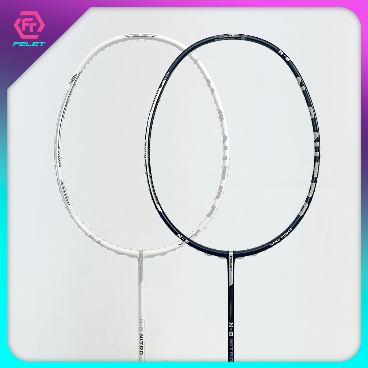Felet Badminton Racket, Model Nitro N8 (4U), Comes with Mixed Color Strings + Leather Case. ราคา 2,390 บาท*ส่งฟรี