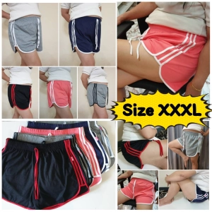 สินค้า 💙 กางเกงขาสั้น XXXL ทรงสปอร์ต 3 แถบ สายฝอ สำหรับคนอ้วน สไตล์เกาหลี 💙