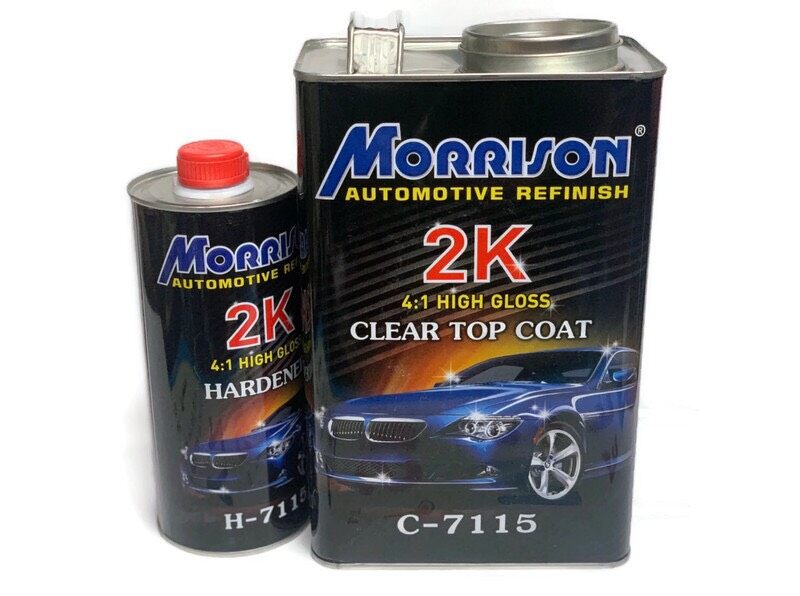 แลคเกอร์2K มอริสัน  ระบบ4:1 (เนื้อ C-7115+ฮาร์ด H-7115) (แกลลอน)  * MORRISON 2K Clear Coat 4:1 *  ขนาด 3.5 ลิตร พร้อมฮาร์ด 1 ลิตร