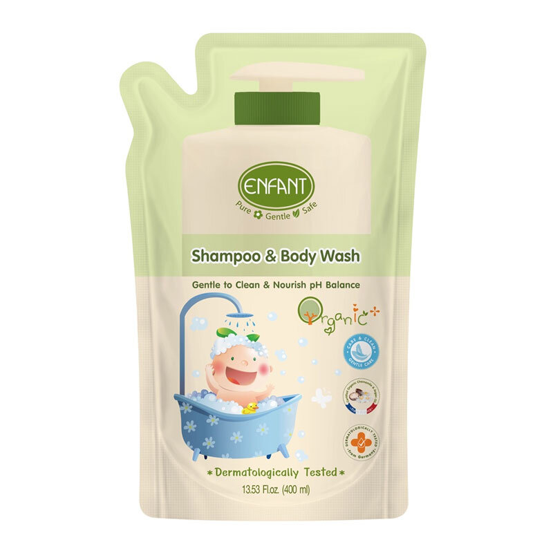 เจลอาบน้ำและสระผม อองฟองต์ สูตรอ่อนโยน Organic Plus Enfant ผลิตปี 2024