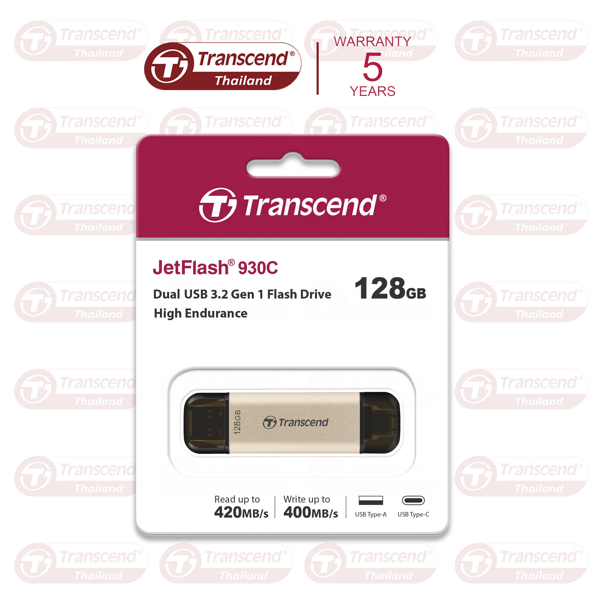 USB 3.2 Gen 1 Flash Drive :JF930C : 128GB/ 256GB/ 512GB​ USB Type-A and Type-C (R max 420 MB/s / W max 400 MB/s) รับประกัน5ปี-มีใบกำกับภาษี ราคา 840 บาท*ส่งฟรี