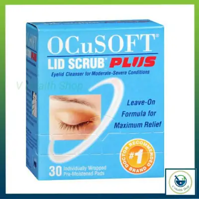 OCuSOFT LID SCRUB PLUS 30 pads แผ่นเช็ดทำความสะอาดเปลือกตา สูตรอ่อนโยน สีฟ้า