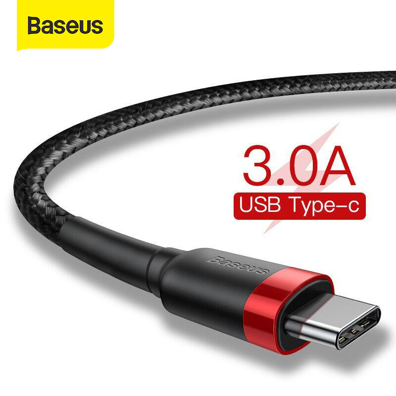 Baseus USB ประเภท C สายสำหรับซัมซุง S8หมายเหตุ8สายชาร์จ3.0 USB C สำหรับ Vivo Oppo Huawei Realme K20 Pro Type-C สายชาร์จเร็ว
