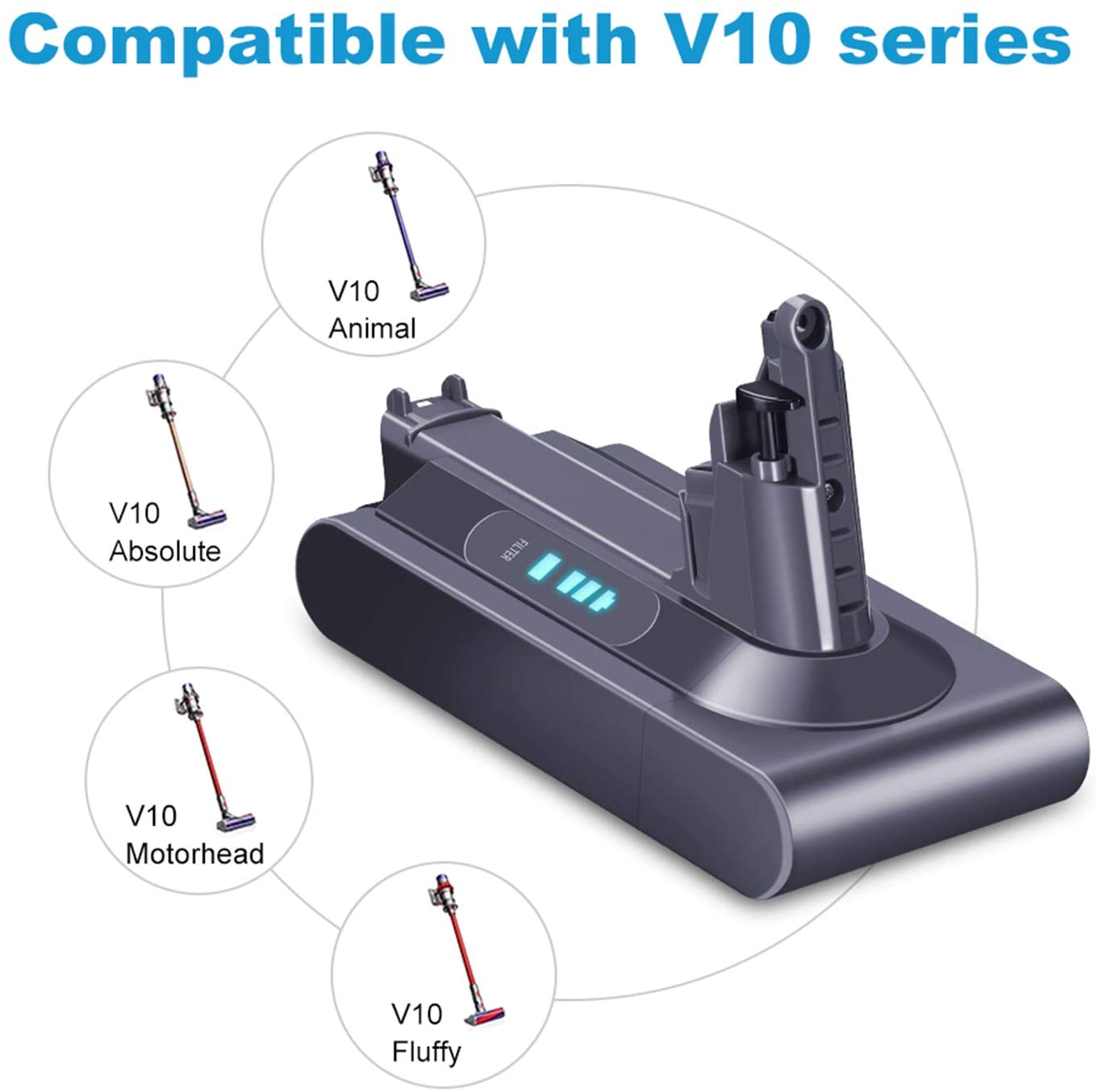 แบตเตอรี่ 25.2V 3.5Ah V10 ใช้งานร่วมกับ Dyson Cyclone V10 Animal V10 Absolute V10 Motorhead เครื่องดูดฝุ่นไร้สายแบบแท่งไร้สายแบตเตอรี่ลิเธียมไอออน