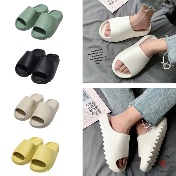 ꕥCatalog Shoesꕥ รองแตะแบบสวม ส้นหนา สีพื้น 5 สี เบอร์ 35-45 ใส่ได้ทั้งชายและหญิง