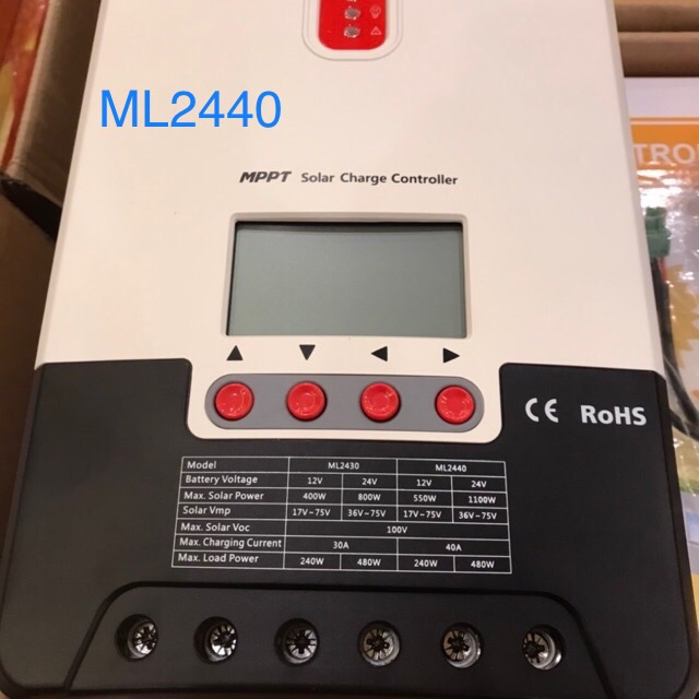 Control Charge 12V/24V 40A รุ่น ML2440 คอนโทรลเลอร์ ชาร์จพลังงานแสงอาทิตย์ SRNE MPPT ML2440.  เกรด A รุ่นยอดนิยม