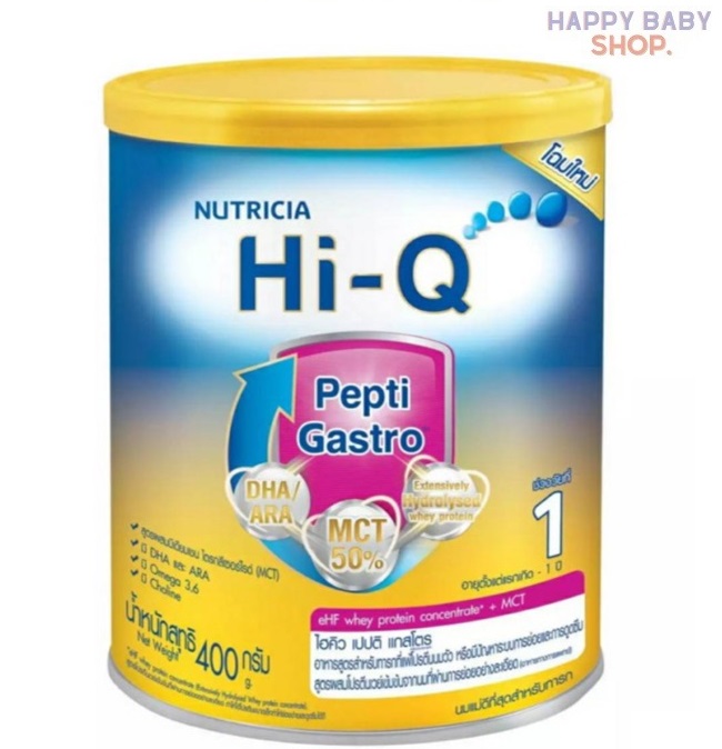 คูปองส่งฟรีHi-Q Pepti Gastro ไฮคิวเปปติแกสโตร นมผงสำหรับทารกช่วงวัยที่ 1 แรกเกิดถึง 1 ปี ขนาด 400 กรัม 1 กระป๋อง
