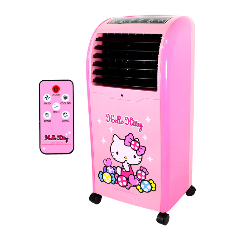 GALAXY พัดลมไอเย็นลายคิตตี้ Hello Kitty พร้อมรีโมทคอนโทรล รุ่น AB-603 (สีชมพู)  พัดลมไอเย็น พัดลมไอน้ำ พัดลมไอเย็นเคลื่อน Air Cooler