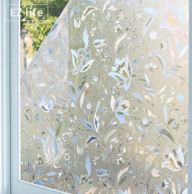 EZ Window Film High Quality ฟิล์มติดกระจก 60x200cm ติดประตู บังสายตา ตกแต่งห้อง แต่งบ้าน ติดได้ทุกที่ ไม่ใช้กาว Transparent Home Decoration Door Matte Finish Effect Beautiful Stickers
