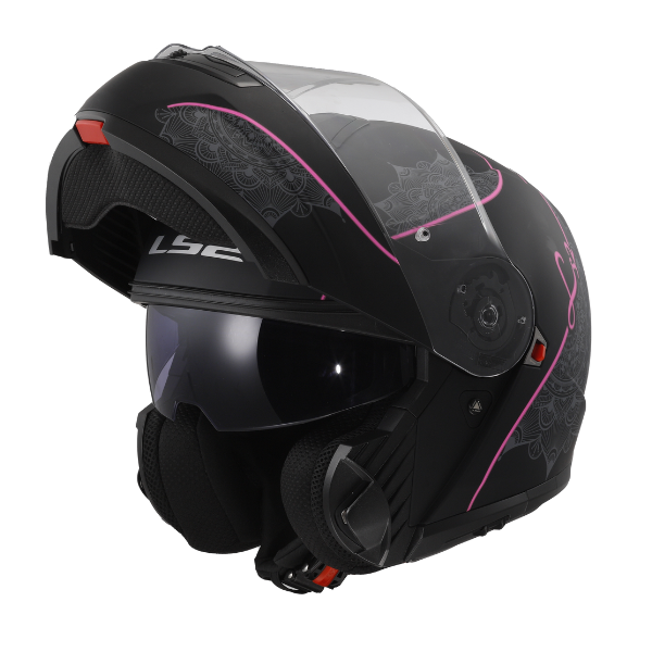 Ls2 Helmets Ff908 Strobe Ii Lux M.Black Pink - Chin-Up Helmet ราคา 6,000 บาท*ส่งฟรี