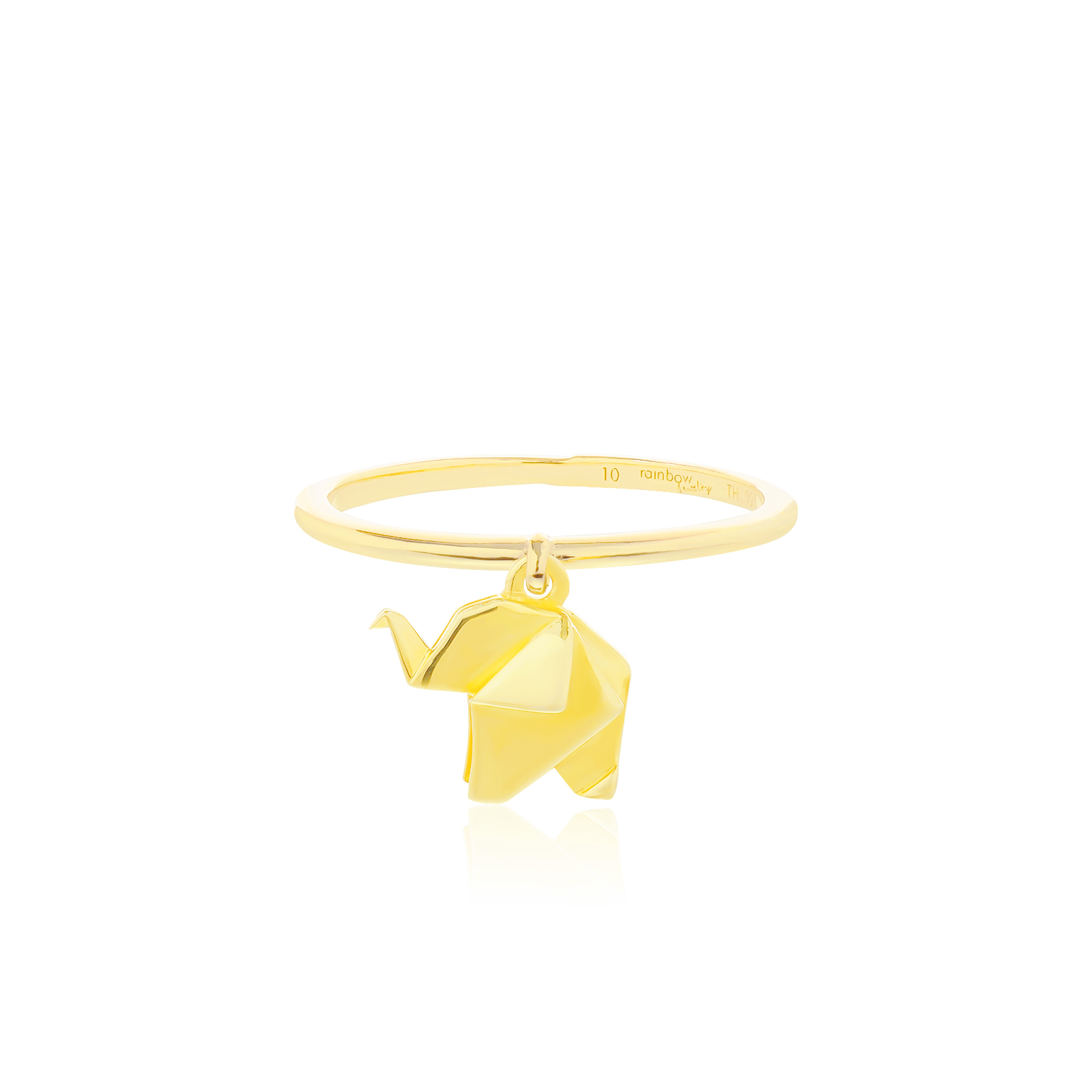 ORIGAMI LUCKY RING แหวนห้อยจี้ลายกระดาษพับ สัญลักษณ์แห่งความโชคดี และ ความสุข 13 ลาย สีทอง 18K Gold