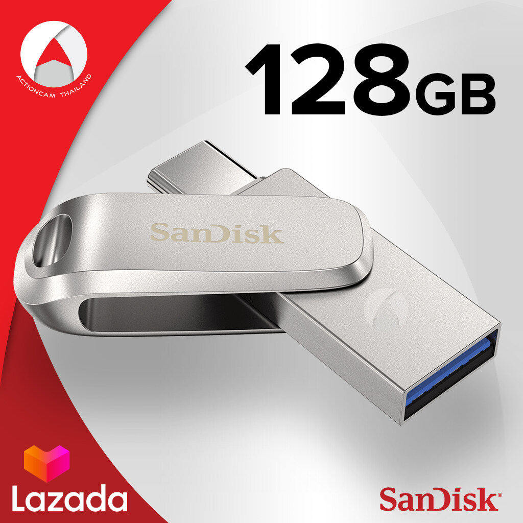 SanDisk Ultra® Dual Drive Luxe USB Type-C 128GB (SDDDC4-128G-G46) แฟลชไดรฟ์ ไดร์ฟ OTG สำหรับ โทรศัพท์ แทปเลท Tablet iPad Pro รับประกัน Synnex 5ปี