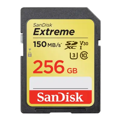 SanDisk Extreme SDXV5 256GB, SDXC, V30, U3, C10, UHS-I, 150MB/s R, 70MB/s W, 4x6, Lifetime Limited - 256GB (SDSDXV5_256G_GNCIN) ( เมมโมรี่การ์ด ไมโครเอสดี การ์ด )