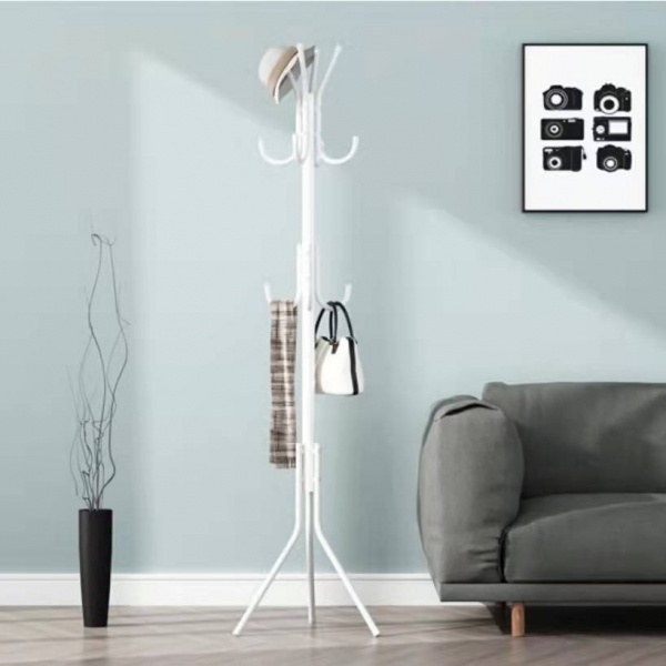 Global House-SAKU ที่แขวนหมวกและเสื้อ 3 ชั้น รุ่น JD01 ขนาด 45×45×175ซม. สีขาว รับประกันของเเท้ ราคา 287 บาท*ส่งฟรี