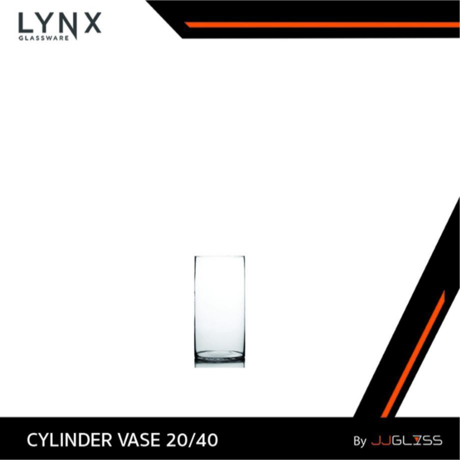 JJGLASS (LYNX) CYLINDER VASE 20/40 - แจกันแก้ว แฮนด์เมด ทรงสูง สำหรับจัดดอกไม้ แต่งบ้าน คาเฟ่