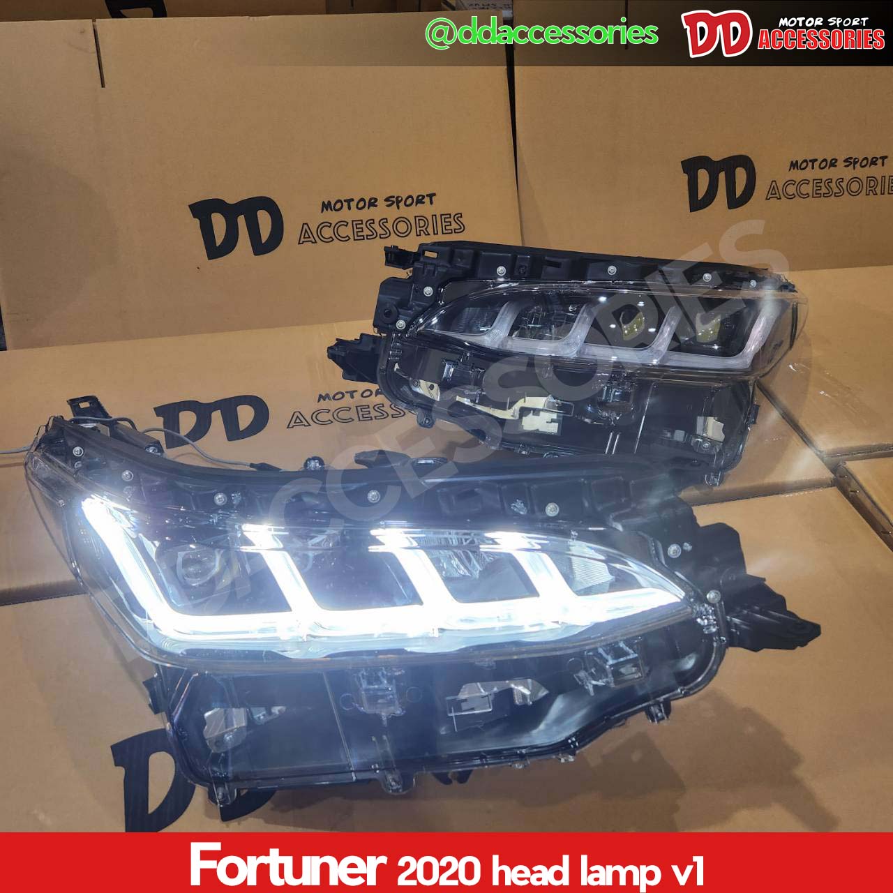 ไฟหน้า LED ไฟท้ายรถยนต์ มอเตอร์ไซค์ Toyota ไฟหน้า Fortuner 2020 2021 2022 2023 2024 Legender Gr แถบไฟหน้า LED แบบกำหนดเอง ดีไซน์ สัญญาณไฟเลี้ยวขณะวิ่ง ไม่สามารถใช้กับ Lengender ได้ ราคา 18,000 บาท*ส่งฟรี