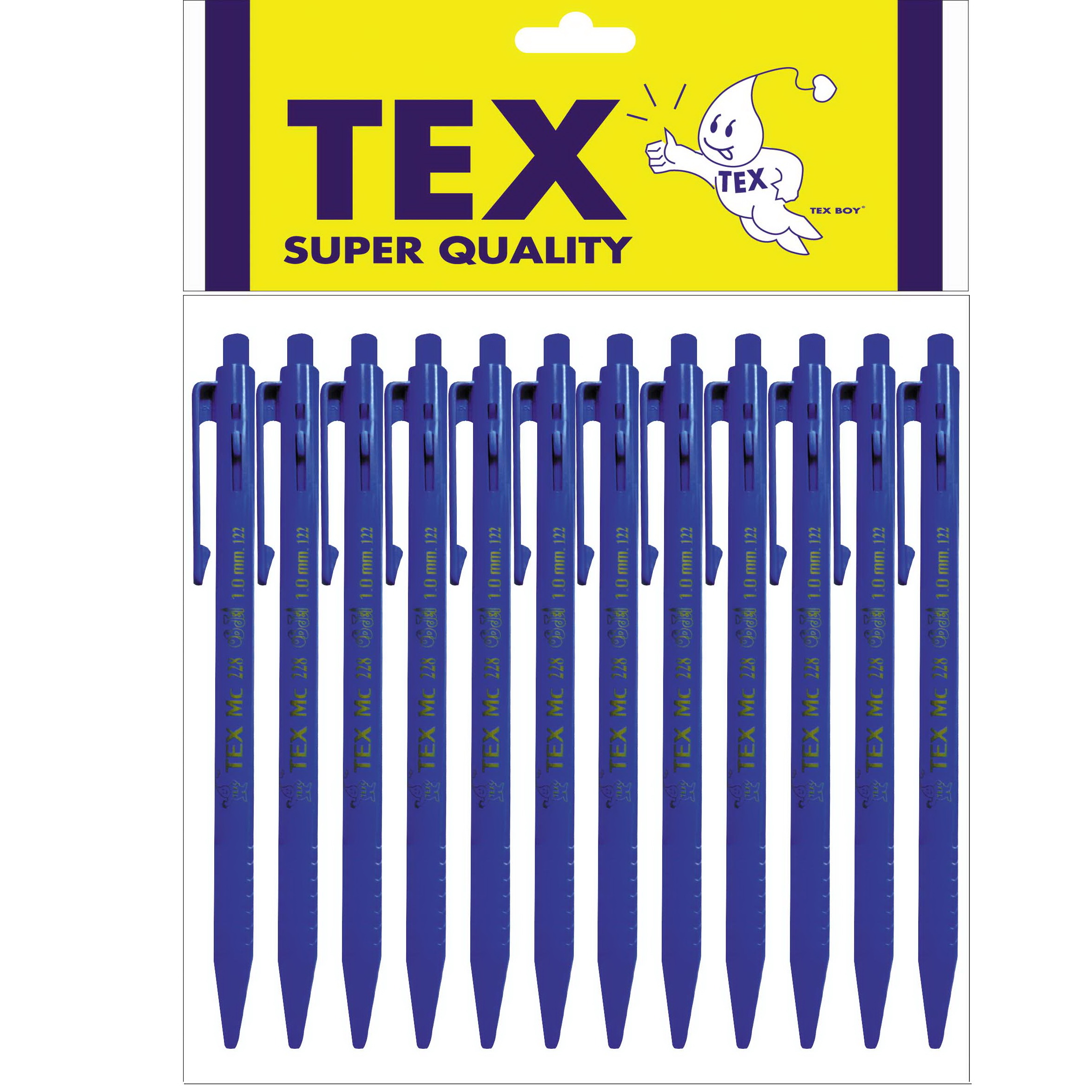 TEX MC228 STD ปากกาลูกลื่น 1.0 มม. แพ็ค 12 ด้าม ถูกและดี!!!
