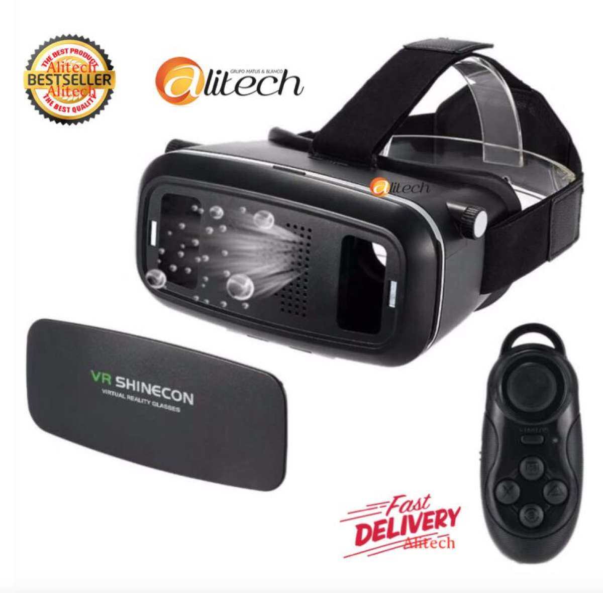 Alitech 2018 VR BOX Version VR Virtual Reality Glasses ความจริงเสมือนแว่นตาระดับ3D แถมฟรี Remote Joystick