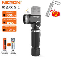 NICRON ไฟฉาย B74e/B74uv/B74T/L74 มือถือฟรีเชื้อเพลิงคู่ 90 องศาหมุนคลิปไฟ LED 600/700/1000 ลูเมนกันน้ำ IP65 แม่เหล็กมินิแสงไฟฉาย LED กลางแจ้ง ไฟฉายของขวัญคริสต์มาสของขวัญวันเกิด