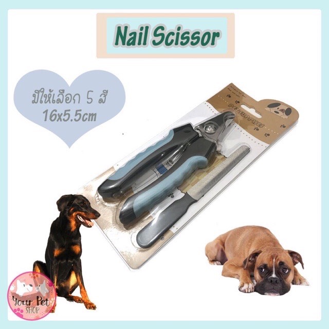 กรรไกรตัดเล็บสุนัข อันใหญ่ มาพร้อมตะไบ ขนาด 16.5x5cm scissors for big dog by Your Pet Shop